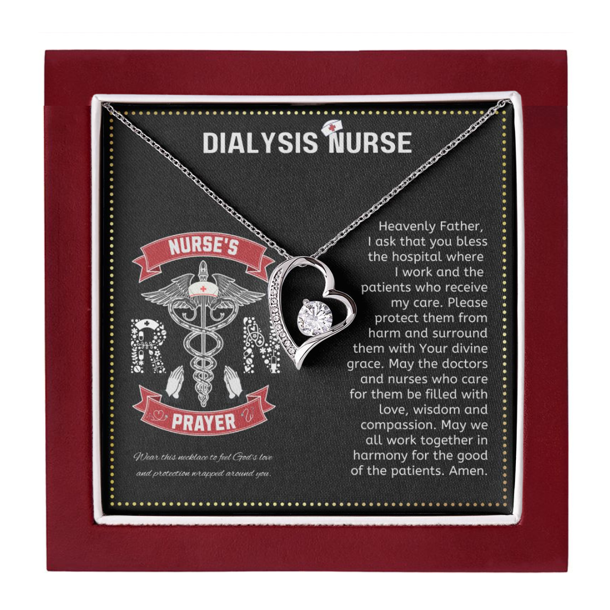 JGF Jewelry Gifts for Family | Dialysis Nurse Gifts For Women | Nurse Heart Necklace Pendant