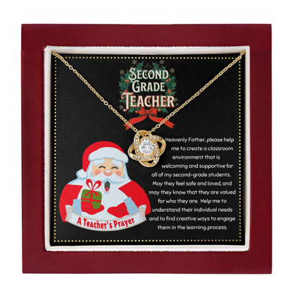 JGF Jewelry Gifts for Family 2nd Second Grade Teacher Prayer Necklace For Women Retirement