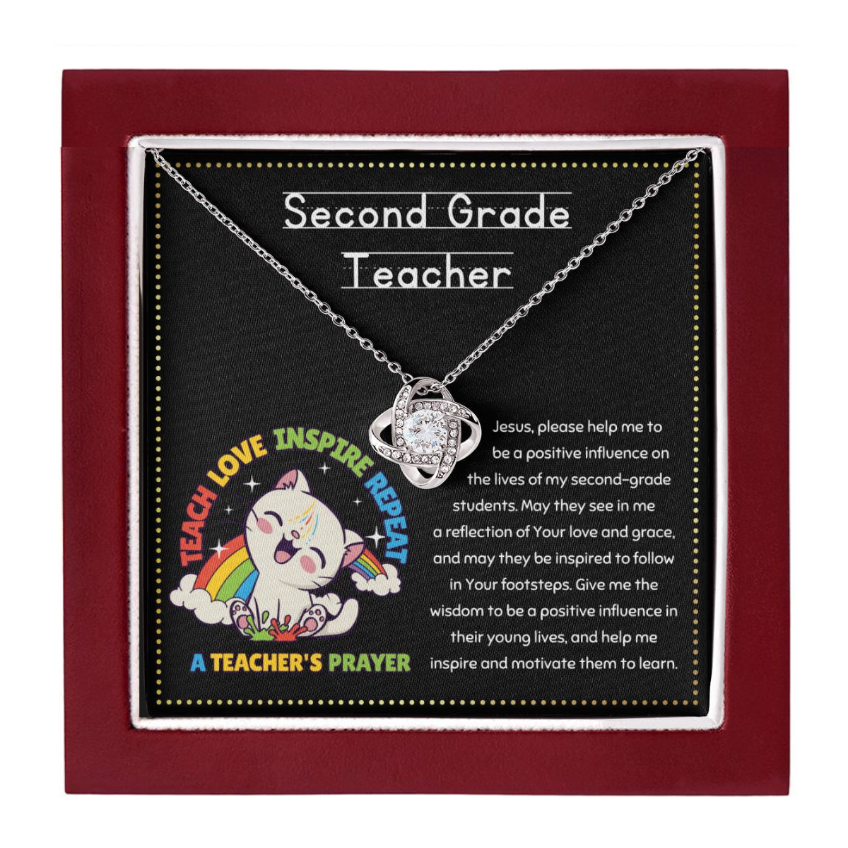 JGF Jewelry Gifts for Family A Christian Teacher Prayer Gifts for 2nd Second Grade Teachers