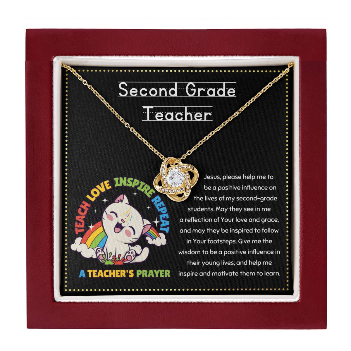 JGF Jewelry Gifts for Family A Christian Teacher Prayer Gifts for 2nd Second Grade Teachers