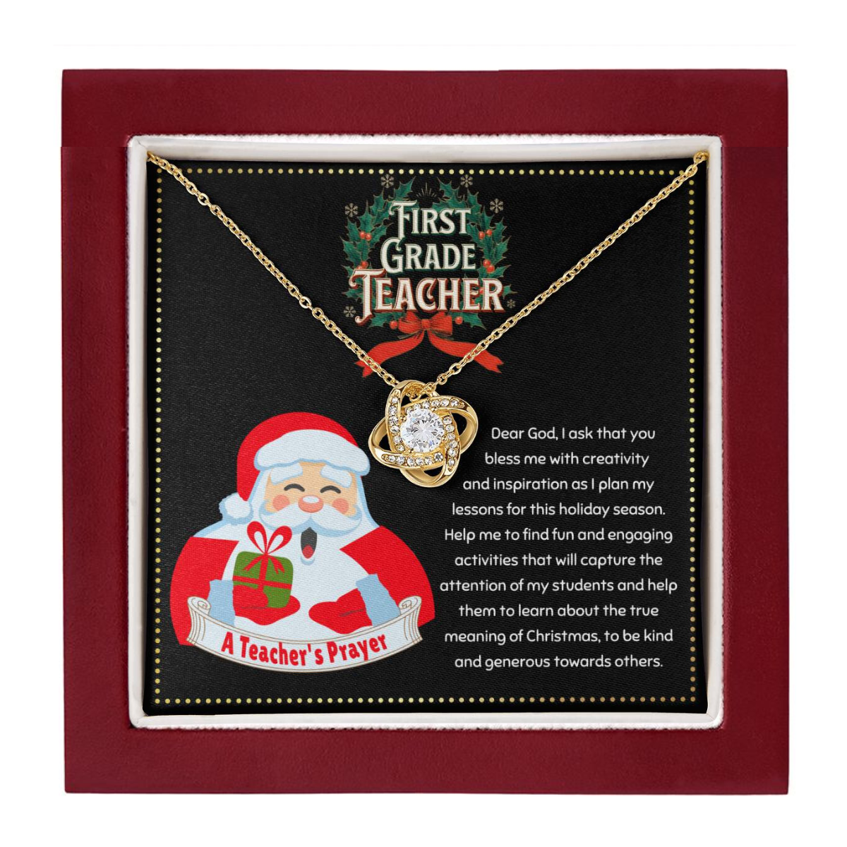 JGF Jewelry Gifts for Family 1st First Grade Teacher Thank You Christmas Gifts From Parents