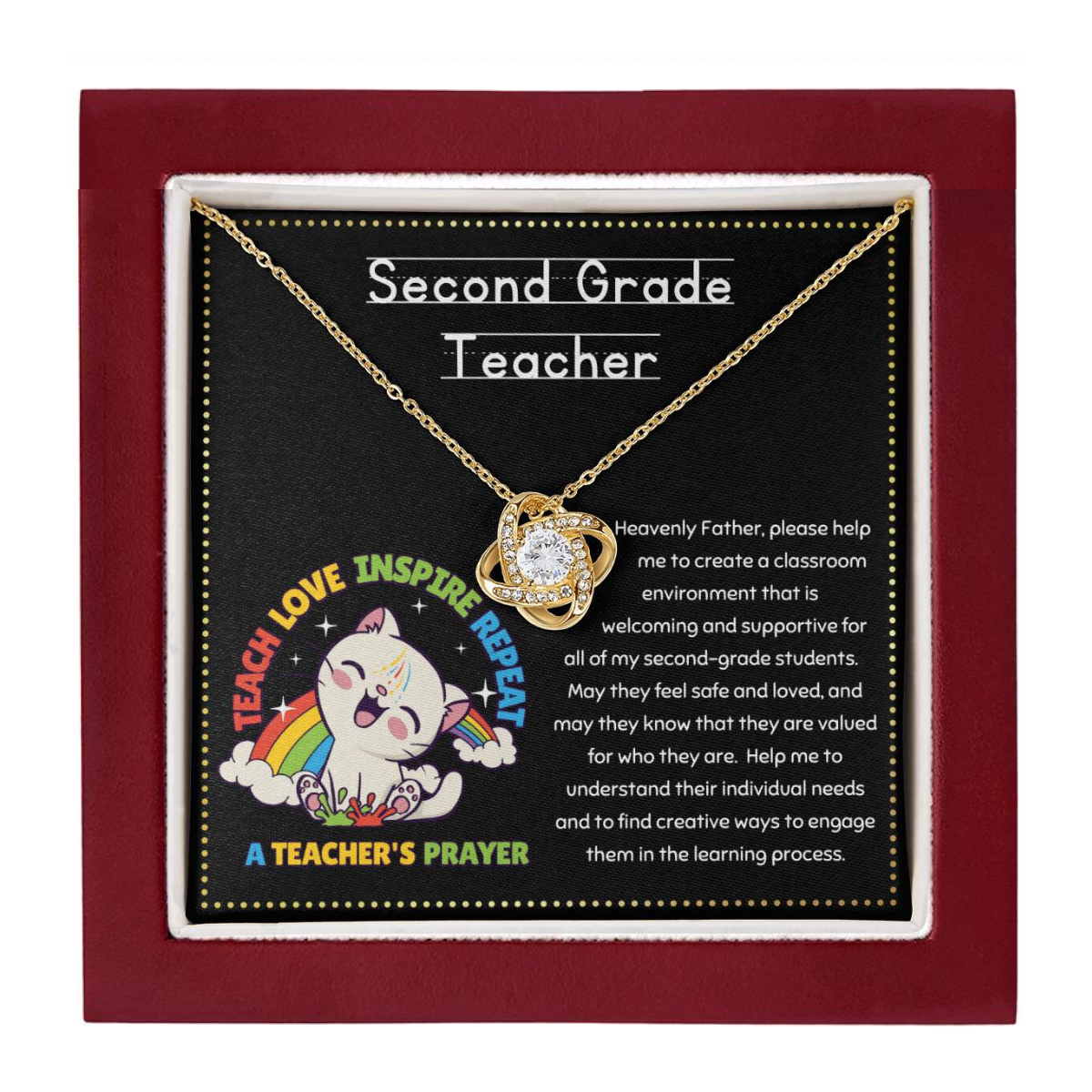 JGF Jewelry Gifts for Family Second 2nd Grade Teacher Gifts For Women From Students