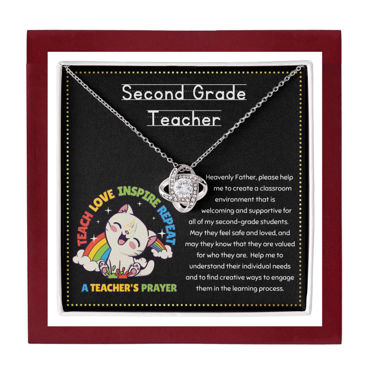 JGF Jewelry Gifts for Family Second 2nd Grade Teacher Gifts For Women From Students