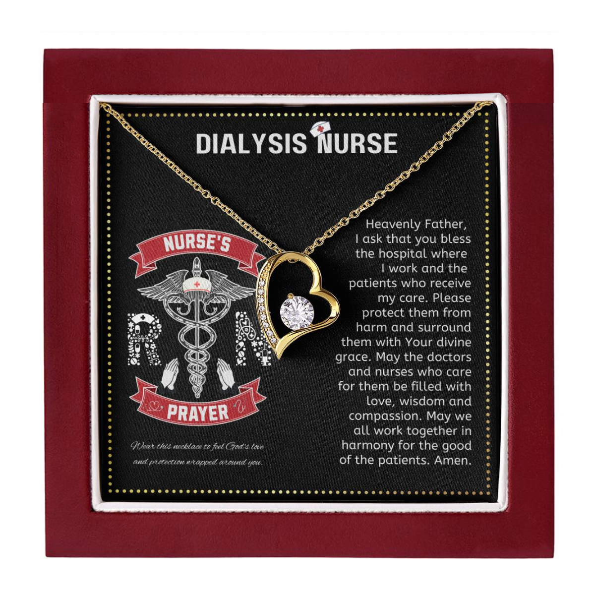 JGF Jewelry Gifts for Family | Dialysis Nurse Gifts For Women | Nurse Heart Necklace Pendant