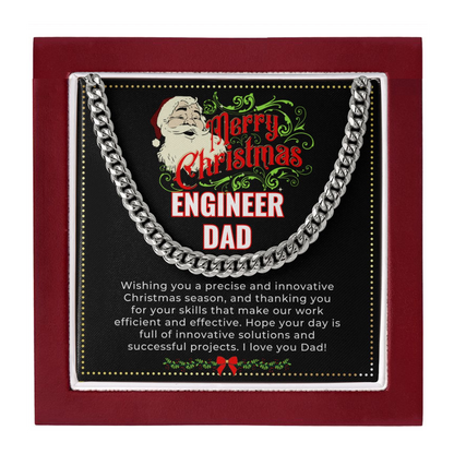 JGF Jewelry Gifts for Family | My Daddy Is A Mechanical Engineer | Christmas Necklace Gifts For Dad from Daughter and Son on Xmas