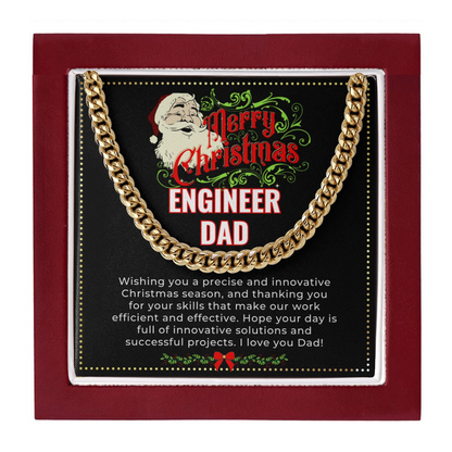 JGF Jewelry Gifts for Family | My Daddy Is A Mechanical Engineer | Christmas Necklace Gifts For Dad from Daughter and Son on Xmas