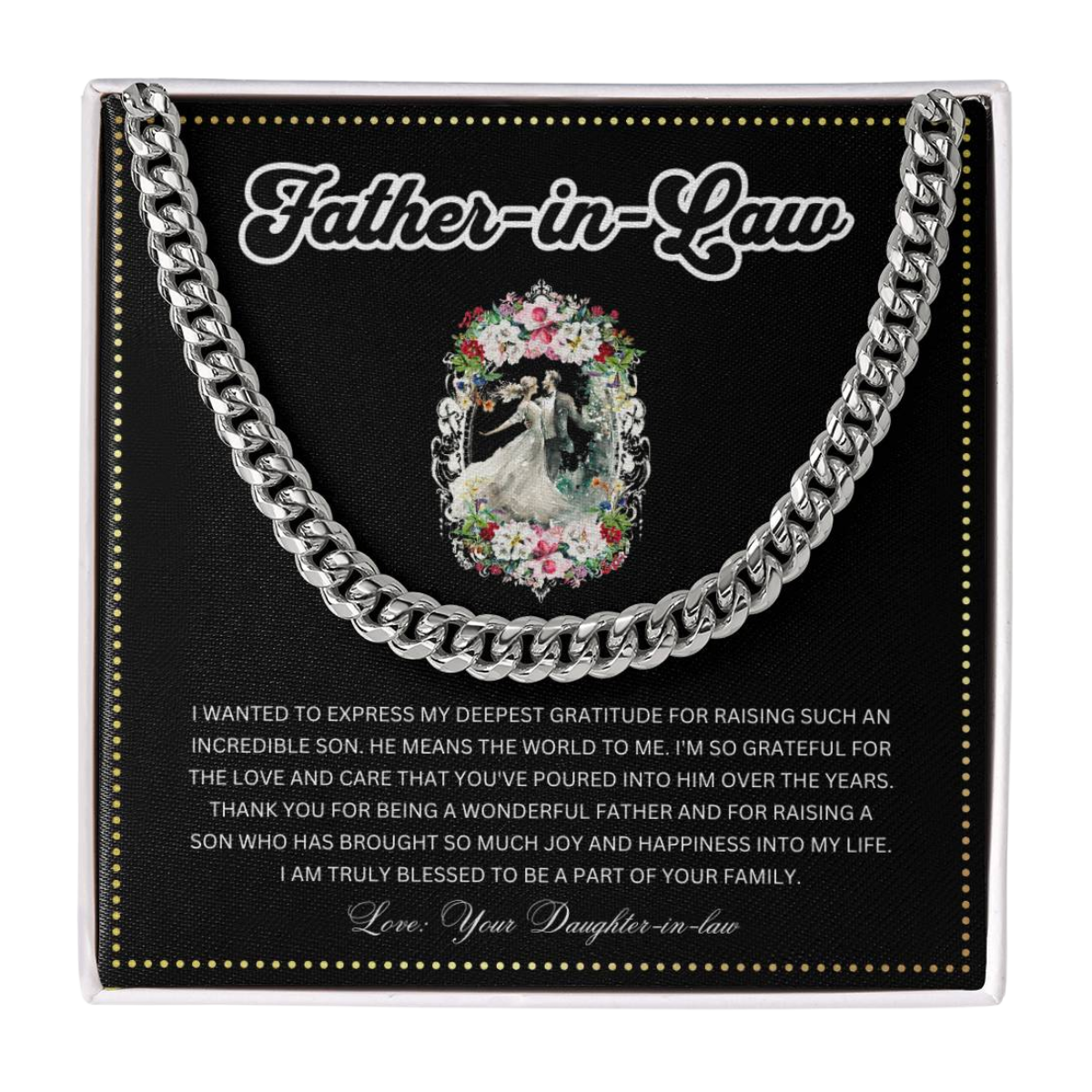 JGF Jewelry Gifts for Family | Father In Law Wedding Day Gift From Bride