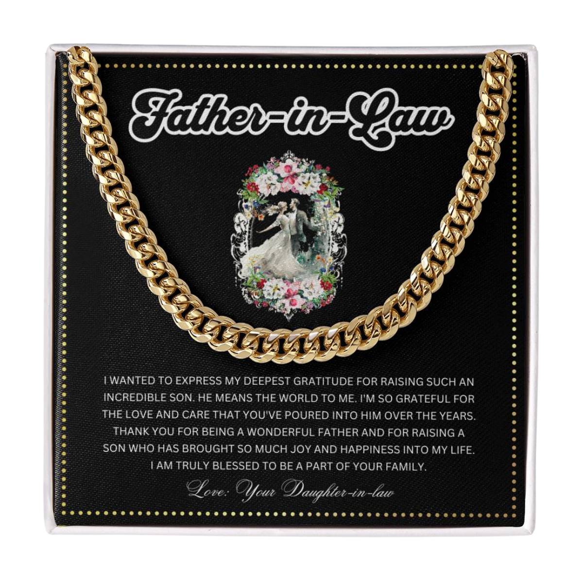 JGF Jewelry Gifts for Family | Father In Law Wedding Day Gift From Bride