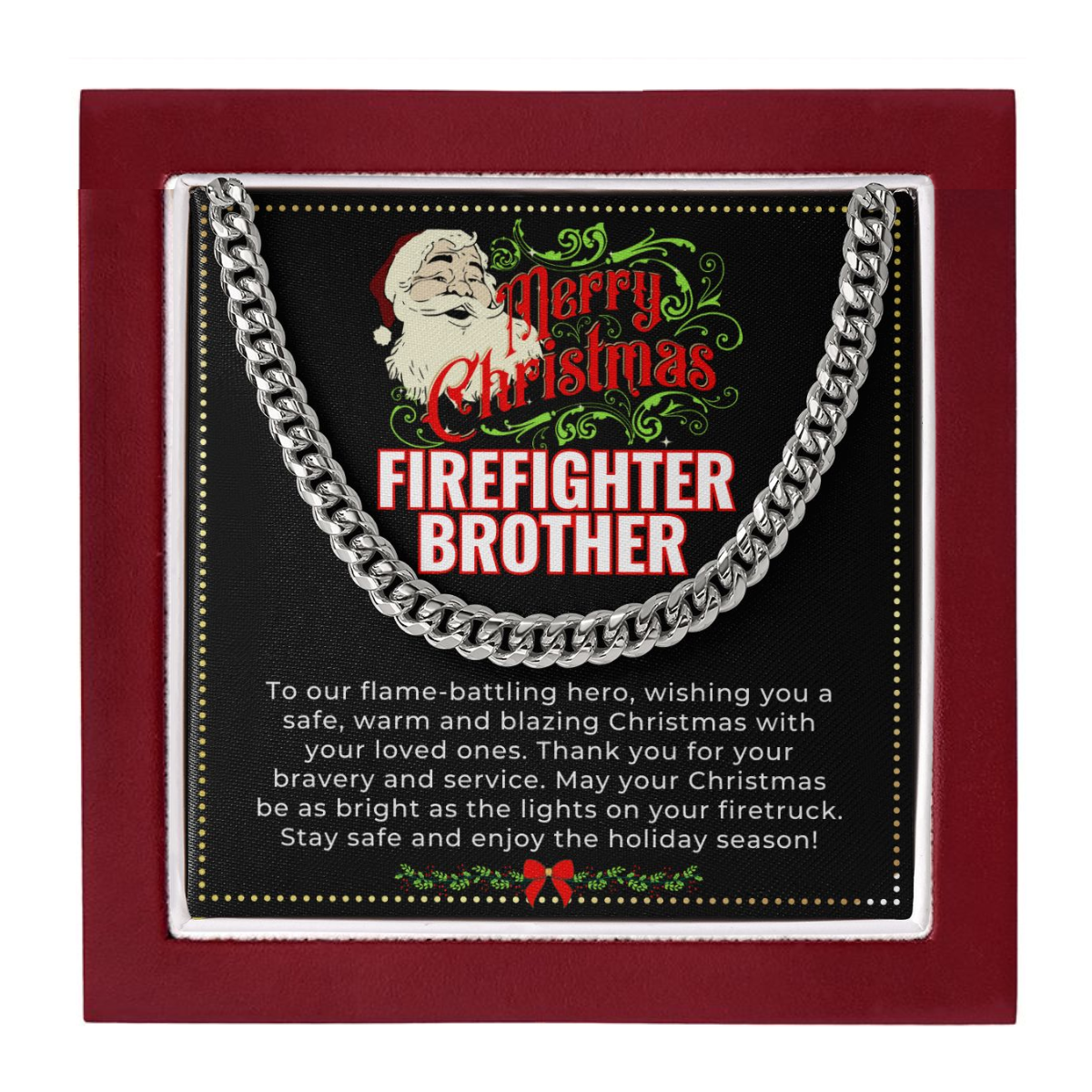 JGF Jewelry Gifts for Family | My Brother Is My Favorite Proud Firefighter Dad | Christmas Necklace Gifts For Men
