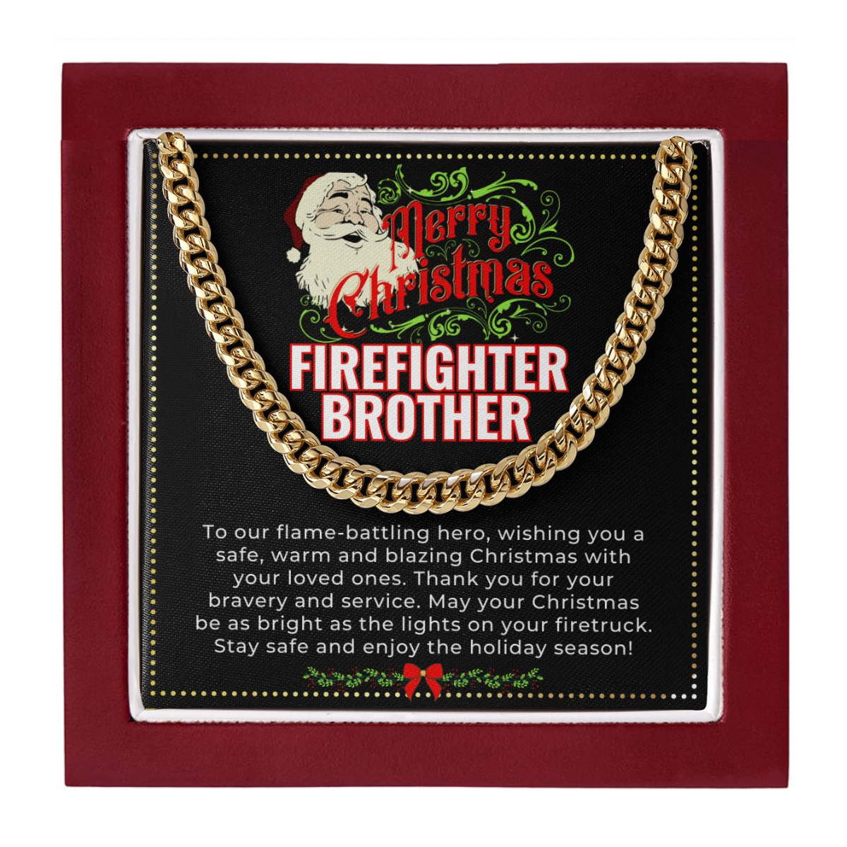 JGF Jewelry Gifts for Family | My Brother Is My Favorite Proud Firefighter Dad | Christmas Necklace Gifts For Men