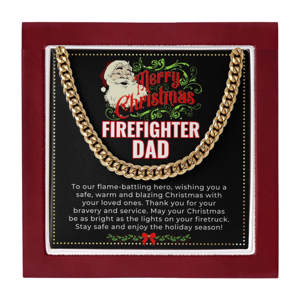 JGF Jewelry Gifts for Family | My Daddy Is A Firefighter |  Xmas Gifts For Dad From Daughter And Son For Christmas