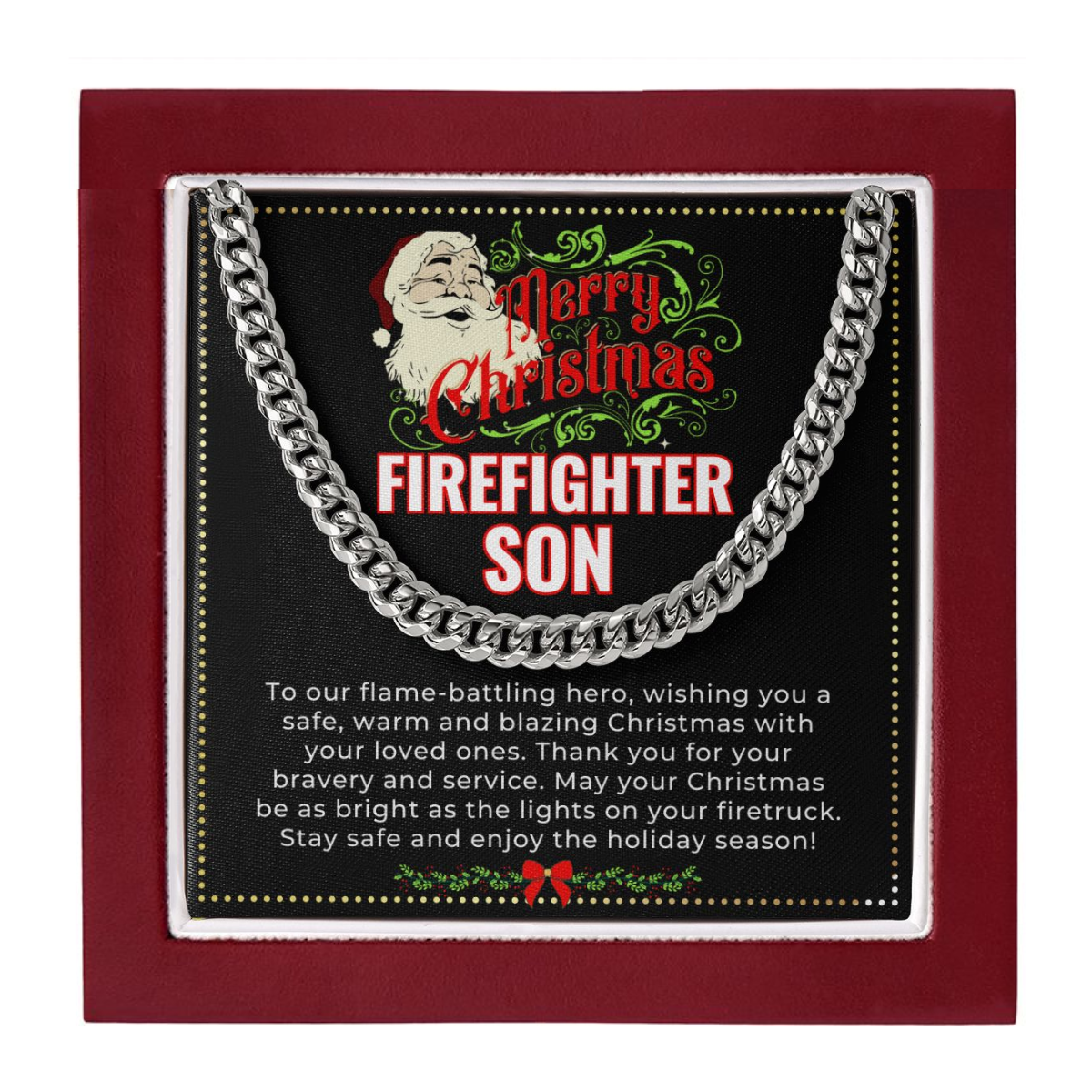 JGF Jewelry Gifts for Family | Firefighter Gifts For Son | Men Necklace Pendant Charm For Christmas