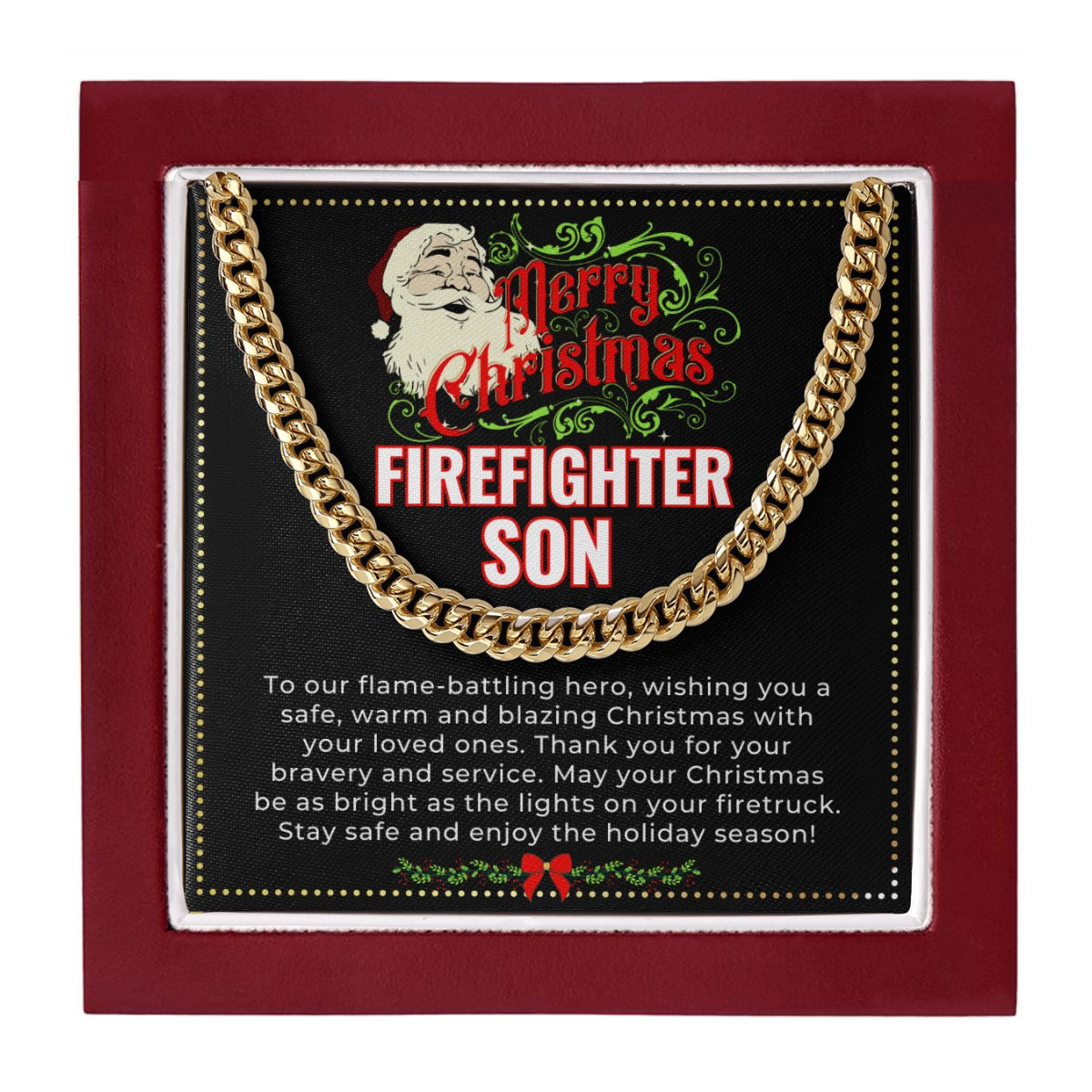 JGF Jewelry Gifts for Family | Firefighter Gifts For Son | Men Necklace Pendant Charm For Christmas