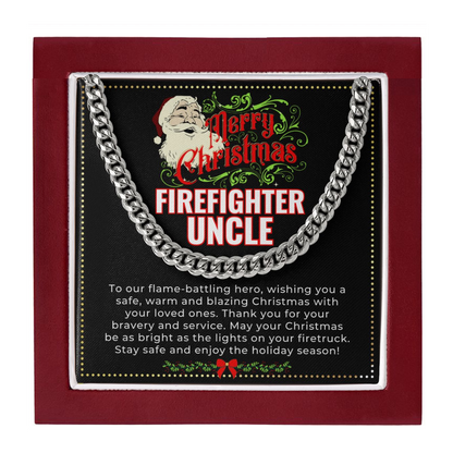 JGF Jewelry Gifts for Family | My Uncle Is A Firefighter | Christmas Necklace Gifts From Niece And Nephew