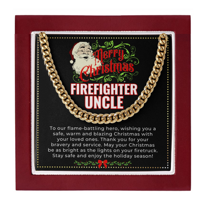 JGF Jewelry Gifts for Family | My Uncle Is A Firefighter | Christmas Necklace Gifts From Niece And Nephew