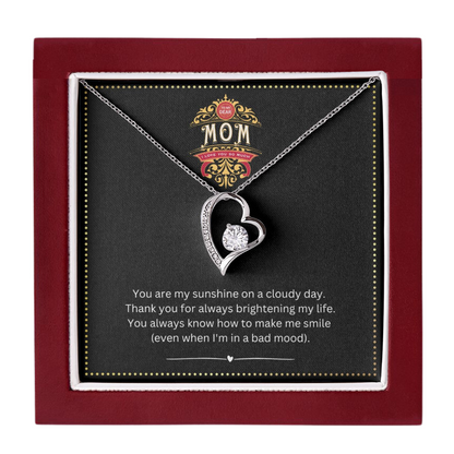 JGF Jewelry Gifts for Family | Heart Pendant Necklace with Crystal Zircon Jewelry Gifts for Aunt from Niece and Nephew