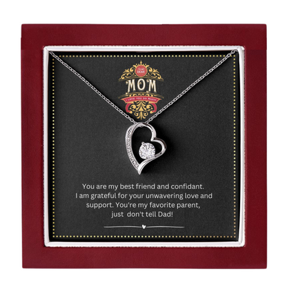 JGF Jewelry Gifts for Family | Birthday Card with Written Message for Single Mom | Heart Shaped Pendant Necklace Gag Gift