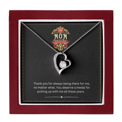 JGF Jewelry Gifts for Family | Make My Mom Feel Special Zircon Necklace Gift for Mother with Funny Message Card