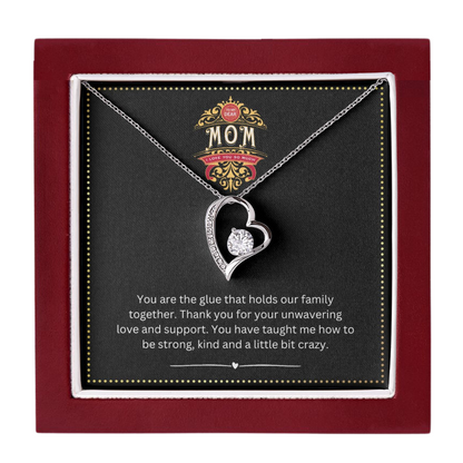 JGF Jewelry Gifts for Family | Sterling Silver Heart Choker Pendant Necklace for Women | Funny Birthday Card for Mom