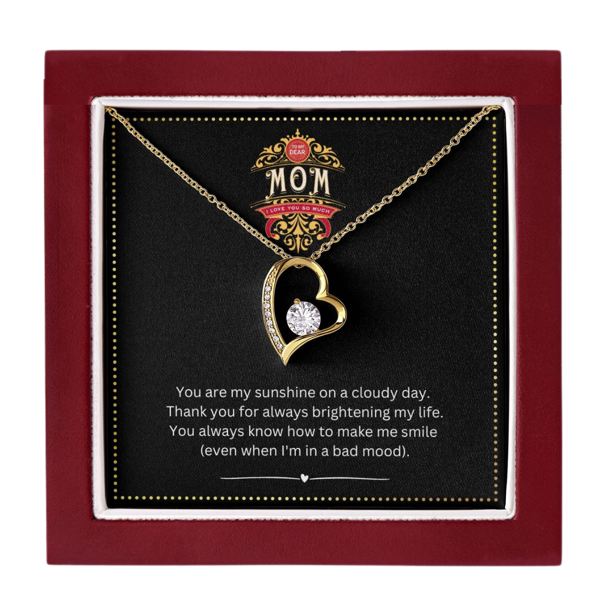 JGF Jewelry Gifts for Family | Heart Pendant Necklace with Crystal Zircon Jewelry Gifts for Aunt from Niece and Nephew