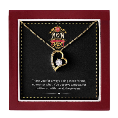 JGF Jewelry Gifts for Family | Make My Mom Feel Special Zircon Necklace Gift for Mother with Funny Message Card