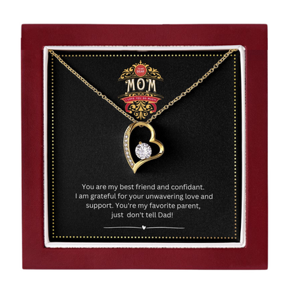 JGF Jewelry Gifts for Family | Birthday Card with Written Message for Single Mom | Heart Shaped Pendant Necklace Gag Gift