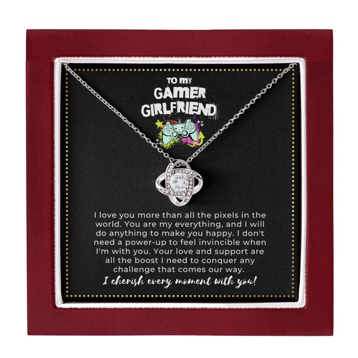 JGF Jewelry Gifts for Family | Birthday Gift For Gamer Girlfriend | Celtic Love Knot Necklace For Women From Men