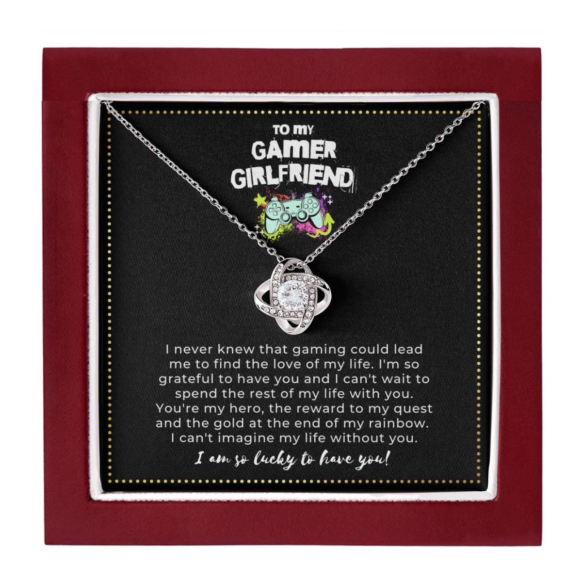 JGF Jewelry Gifts for Family | Celtic Knot Necklace For Women Sterling Silver | Gamer Girlfriend Birthday Gifts Ideas