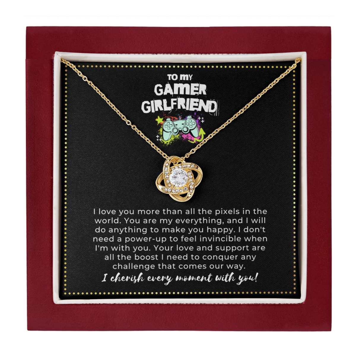 JGF Jewelry Gifts for Family | Birthday Gift For Gamer Girlfriend | Celtic Love Knot Necklace For Women From Men