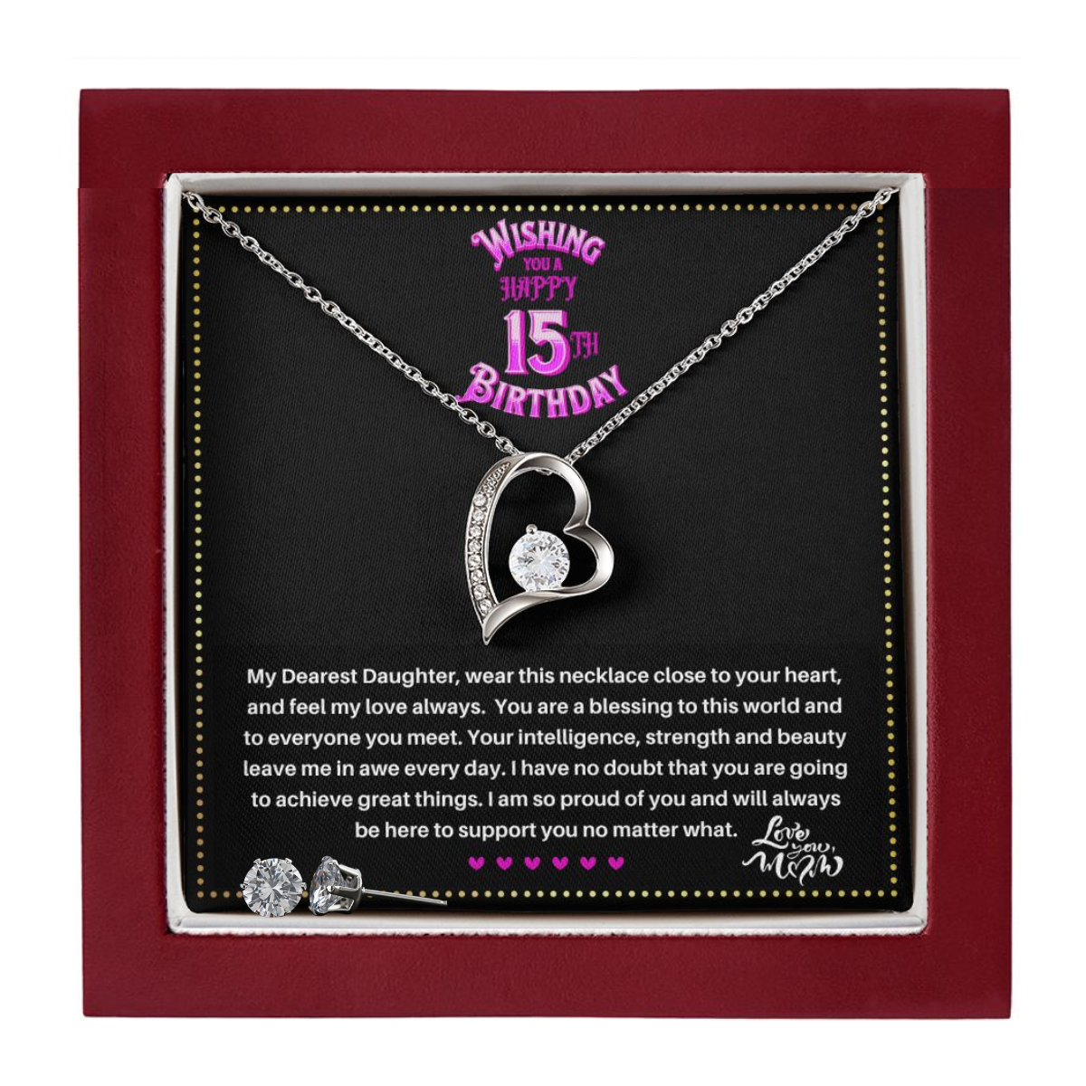 JGF Jewelry Gifts for Family | Happy 15th Birthday Gifts For Teen Girl | Necklace And Earring Sets For Women Trendy
