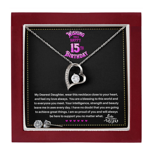 JGF Jewelry Gifts for Family | Happy 15th Birthday Gifts For Teen Girl | Necklace And Earring Sets For Women Trendy