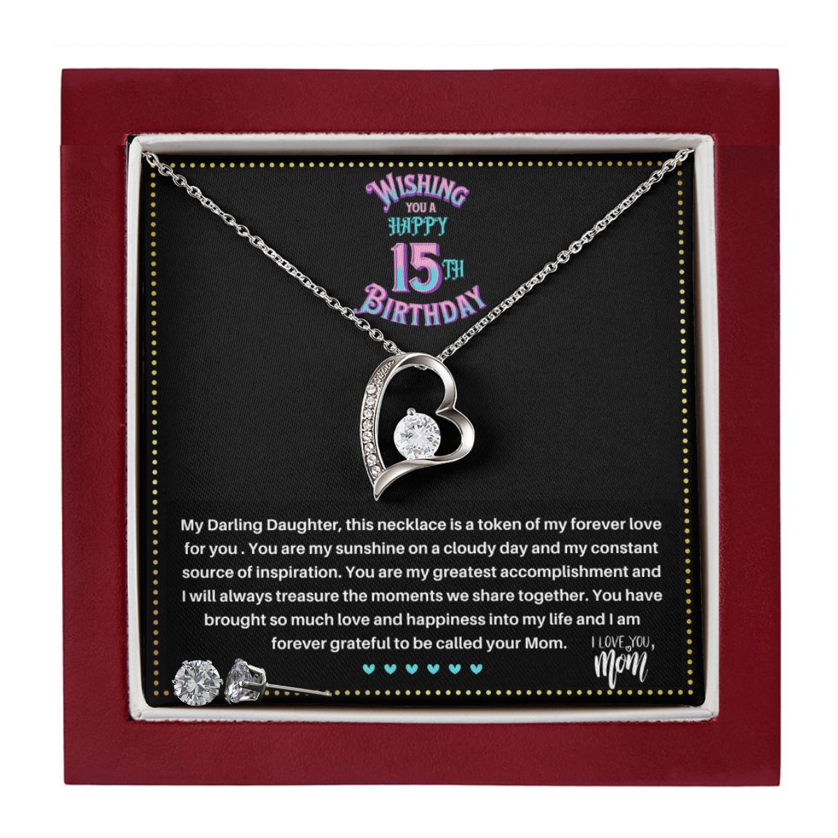 JGF Jewelry Gifts for Family | Birthday Gift For 15 Year Old Girl Teenager | Necklace And Earring Sets For Women Trendy