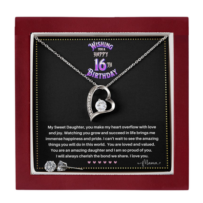 JGF Jewelry Gifts for Family | 16 Year Old Teenage Girl Birthday Gift Ideas | Sterling Silver Heart Necklace And Earring Sets For Women