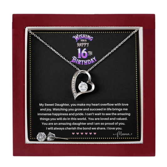JGF Jewelry Gifts for Family | 16 Year Old Teenage Girl Birthday Gift Ideas | Sterling Silver Heart Necklace And Earring Sets For Women