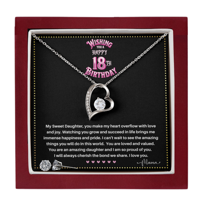 JGF Jewelry Gifts for Family | Gifts for 18th Birthday Daughter from Mom | Sterling Silver Heart Necklace and Earrings for Women