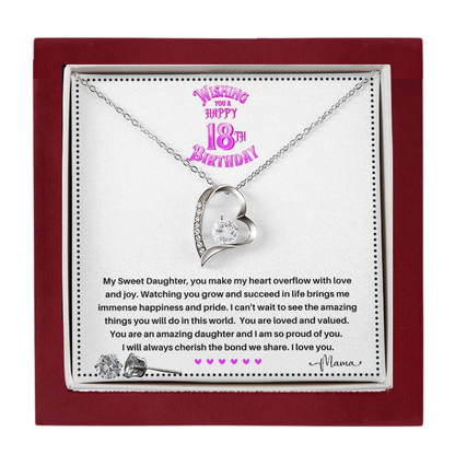 JGF Jewelry Gifts for Family | 18 year Old Female Girl Birthday Gifts Heart Necklace and Earrings Set from Parents