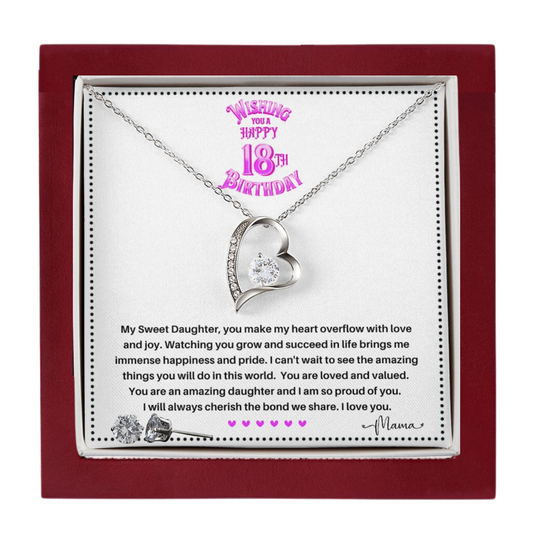 JGF Jewelry Gifts for Family | 18 year Old Female Girl Birthday Gifts Heart Necklace and Earrings Set from Parents