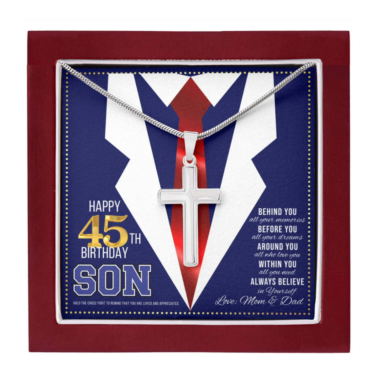 JGF Jewelry Gifts for Family Gifts For 45 Year Old Man Happy 45th Birthday Card For Son