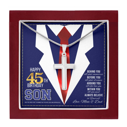 JGF Jewelry Gifts for Family Gifts For 45 Year Old Man Happy 45th Birthday Card For Son