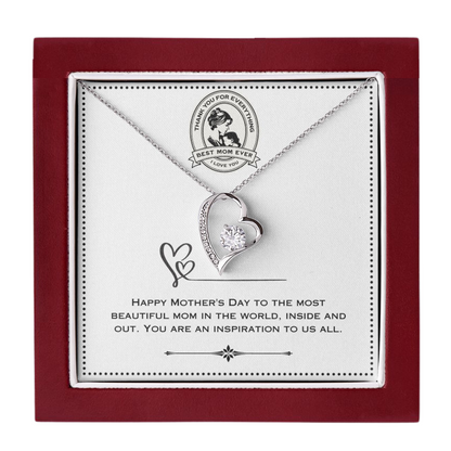 JGF Jewelry Gifts for Family - Sterling Silver Necklace with Cubic Zirconia Open Heart