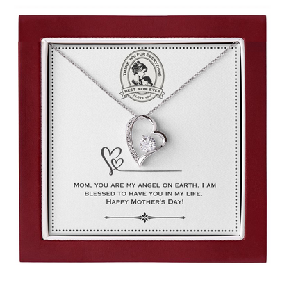 JGF Jewelry Gifts for Family - Simple Sterling Silver Heart Necklace for Mother's Day