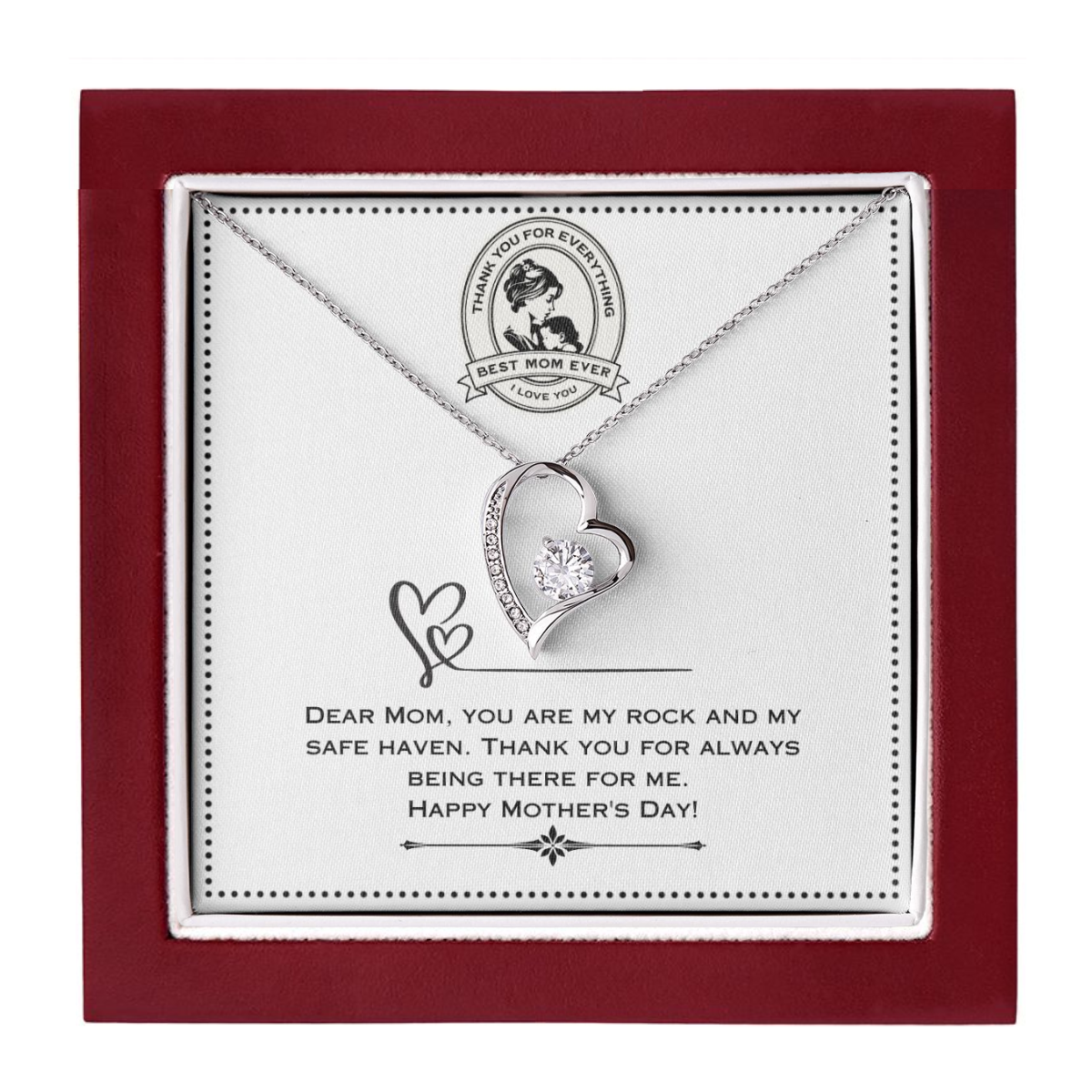 JGF Jewelry Gifts for Family Interlocking Heart Necklace Single Mom Necklace Gifts for Mother's Day