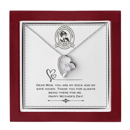 JGF Jewelry Gifts for Family Interlocking Heart Necklace Single Mom Necklace Gifts for Mother's Day