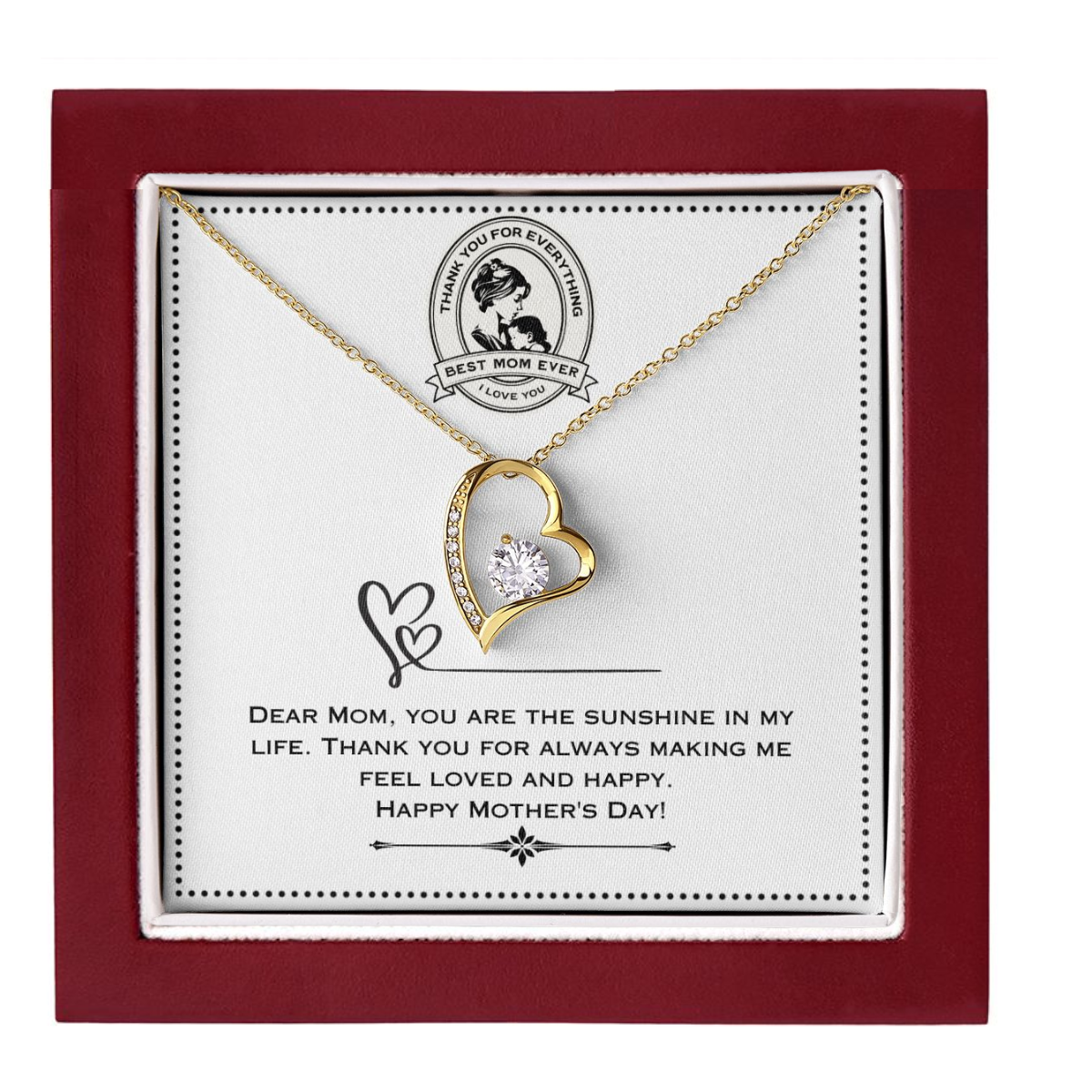 JGF Jewelry Gifts for Family - Mother's Day Gift Basket Stuffer | One Heart Shaped Necklace for Women Who Has Everything