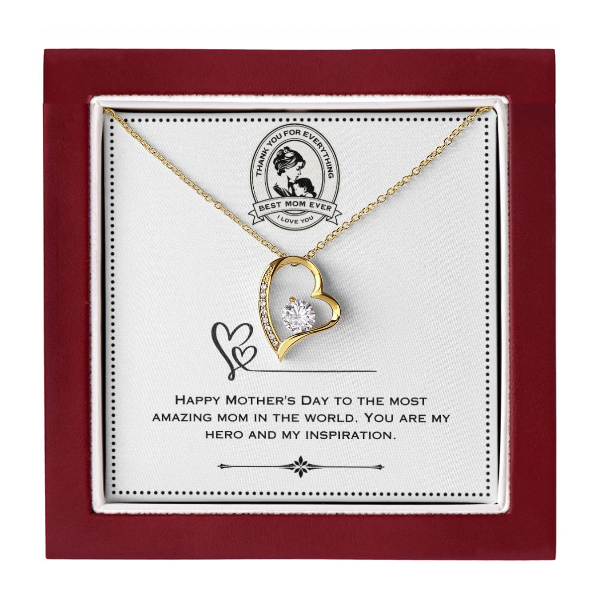 JGF Jewelry Gifts for Family - I Love You Mom Necklace from Daughter on Mother's Day