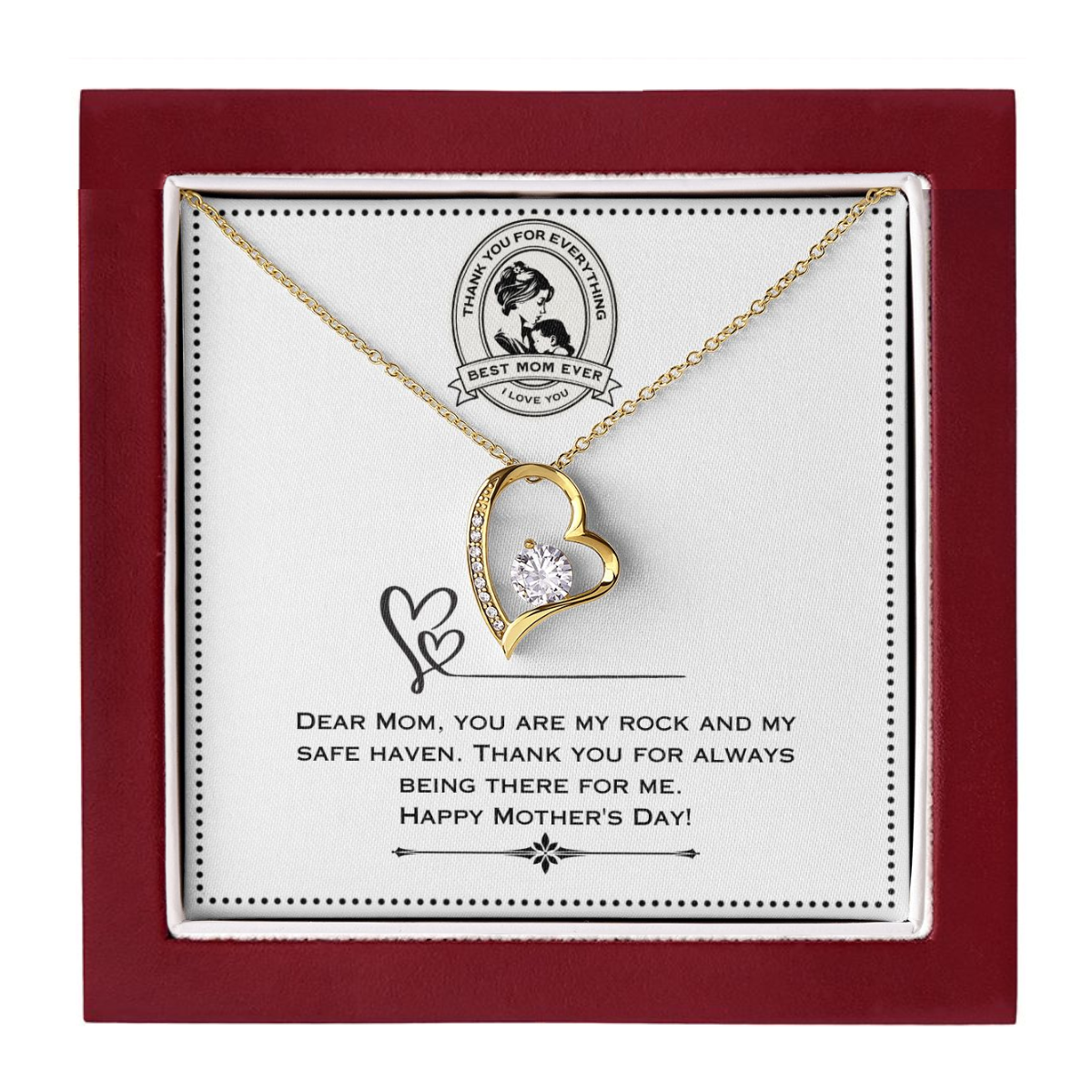JGF Jewelry Gifts for Family Interlocking Heart Necklace Single Mom Necklace Gifts for Mother's Day