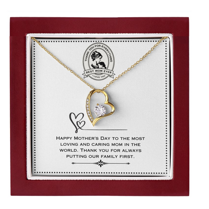 JGF Jewelry Gifts for Family - Heart Pendant Necklace for Mom on Mothers Day