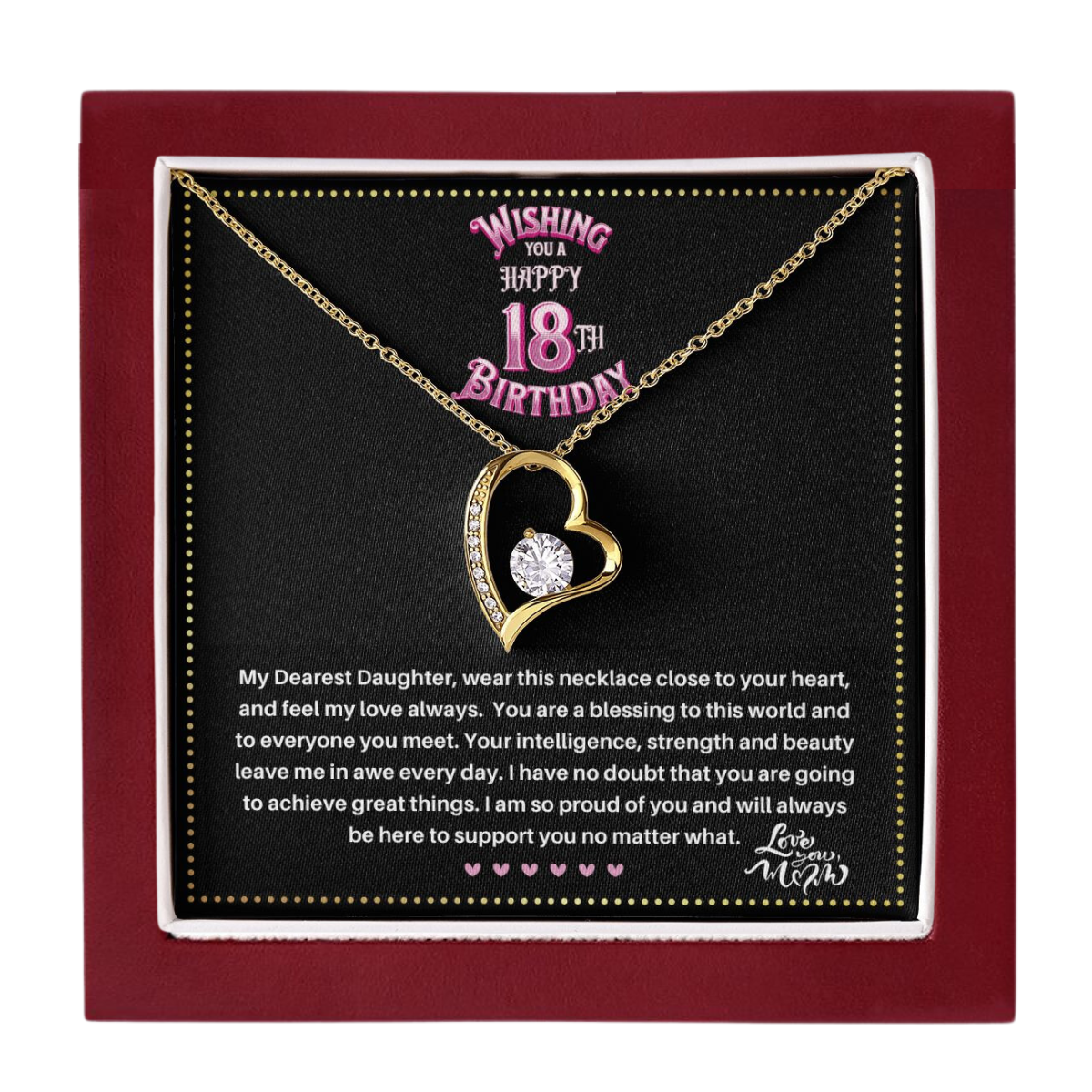 JGF Jewelry Gifts for Family | Happy 18th Birthday Gifts For Her Girl Women | Trendy Love Heart Pendant Necklace Jewelry