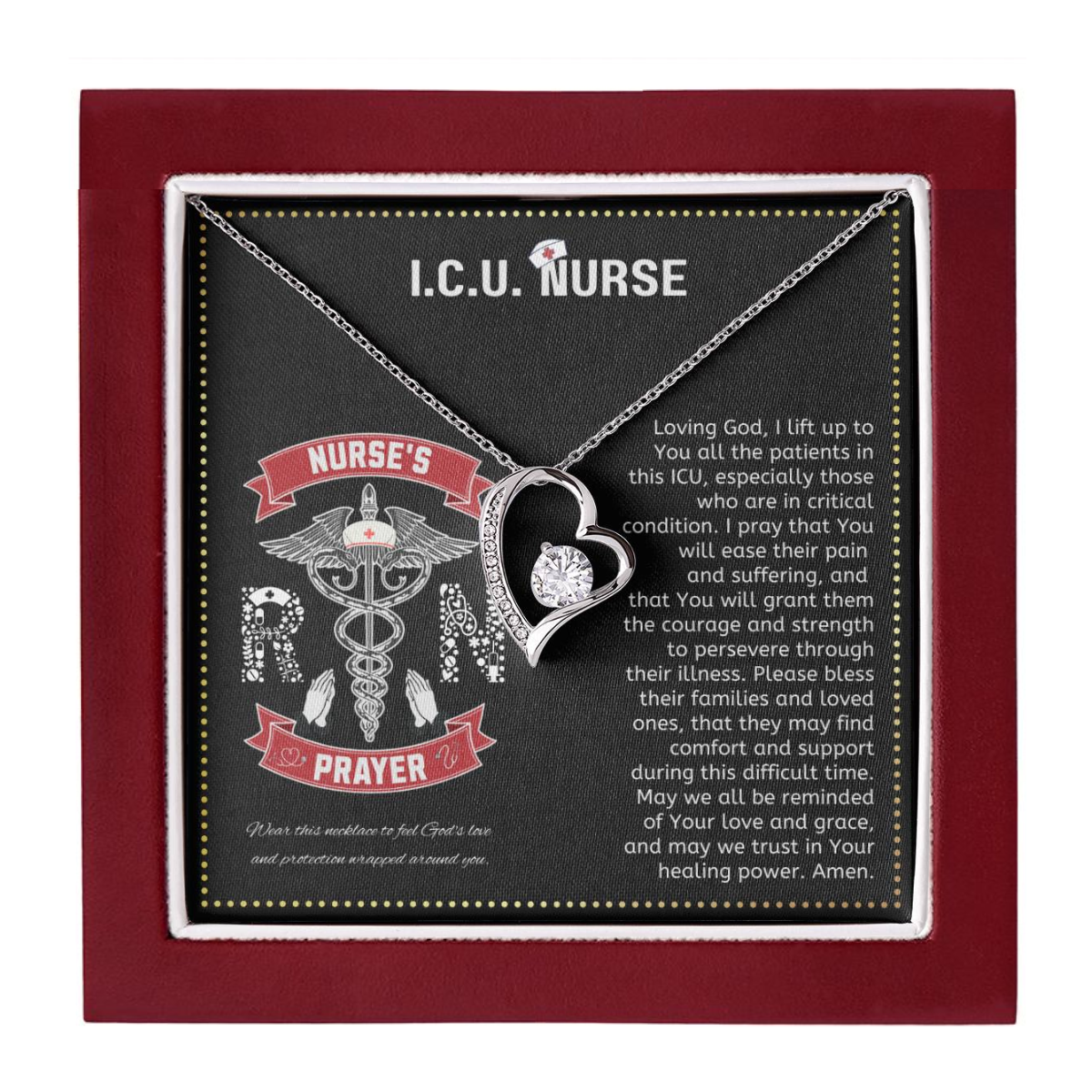 JGF Jewelry Gifts for Family | ICU Nurse Essentials For Work | Nurses Heart Necklace For Women