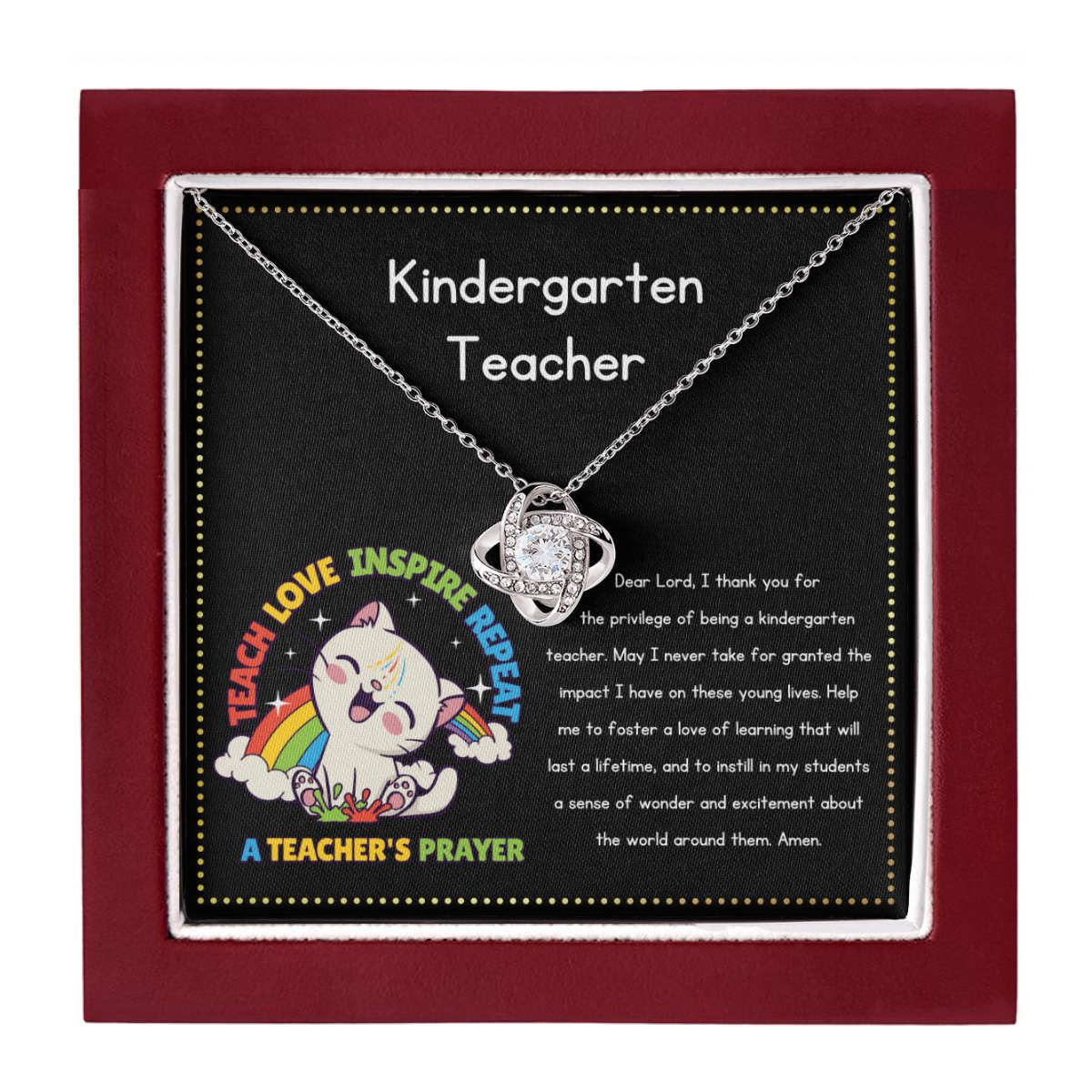 JGF Jewelry Gifts for Family My Teacher Loves Cats Kindergarten Classroom Must Haves For Retired Teachers